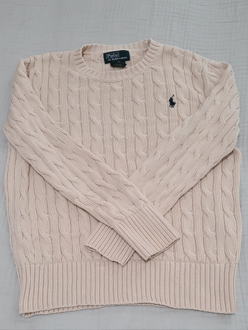 Polo by Ralph Lauren Vintage Boys Cream Cable Knit Sweater